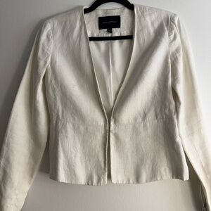 Elegant White Linen Blazer by Banana Republic